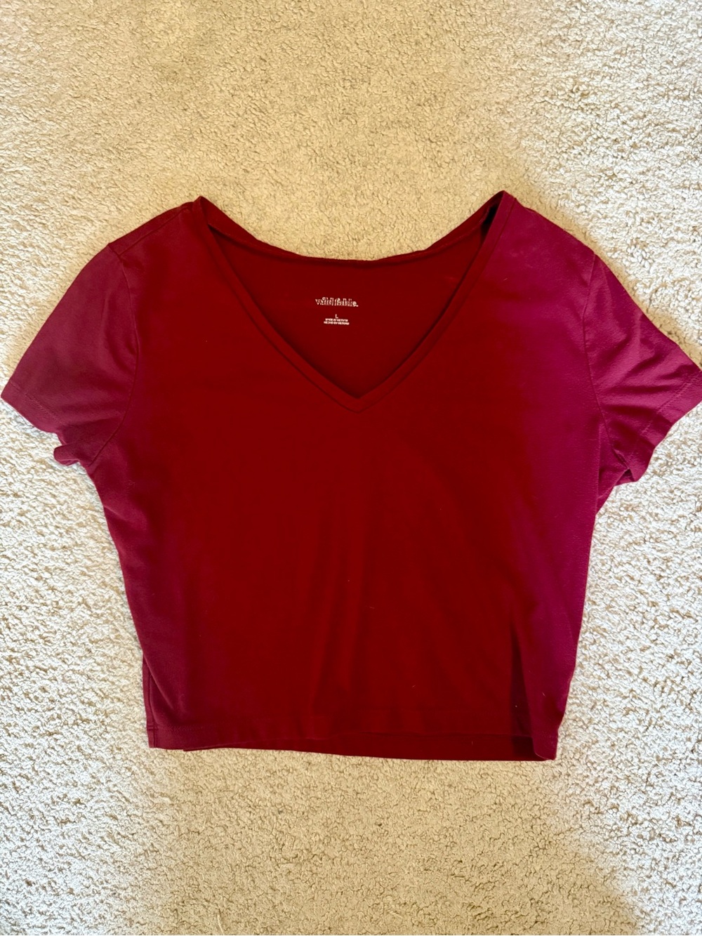 wild fable Burgundy V-Neck Crop Top